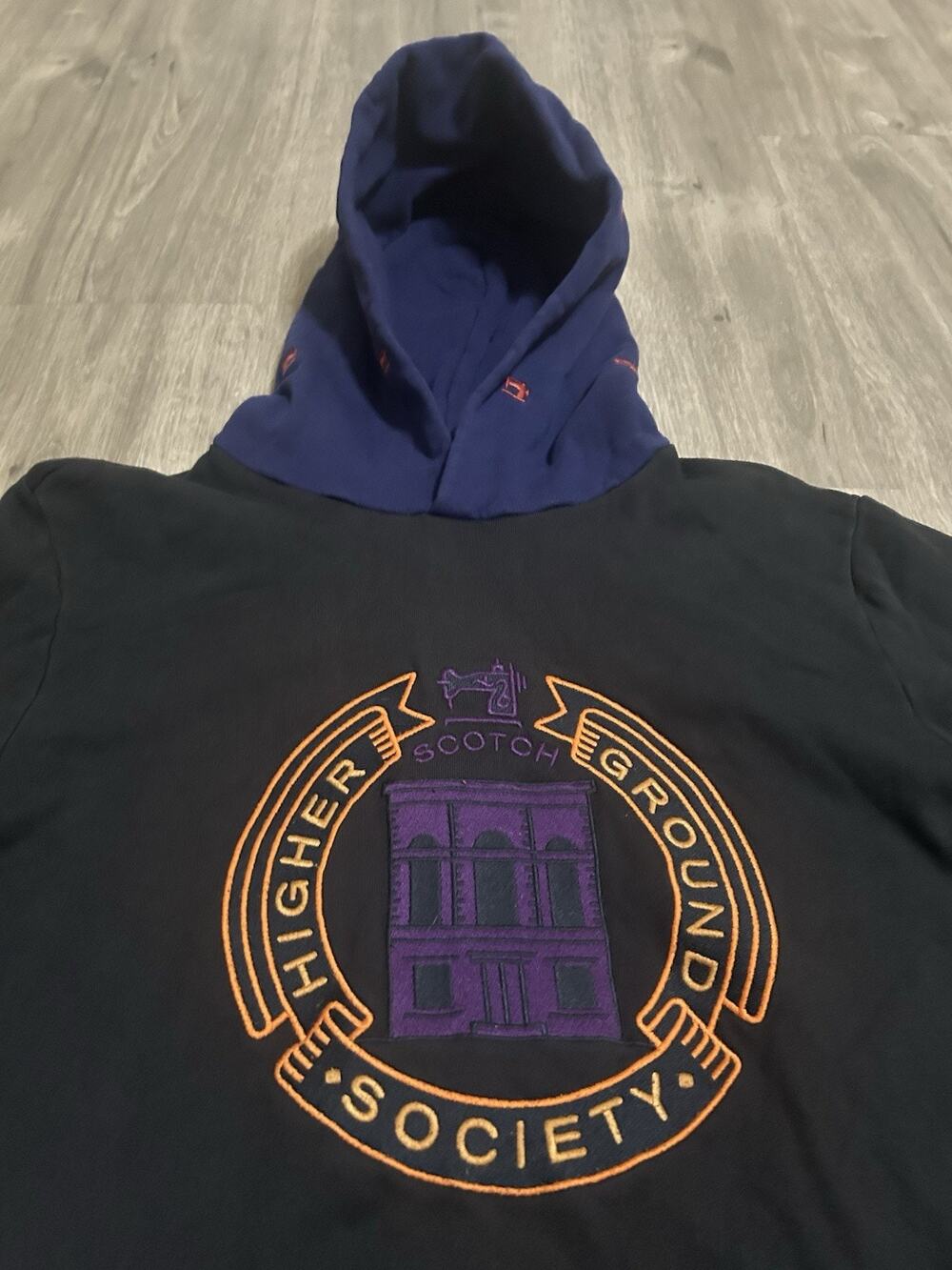 Scotch & Soda Higher Ground Society Embroidered Hoodie Sweatshirt Mens Sz L